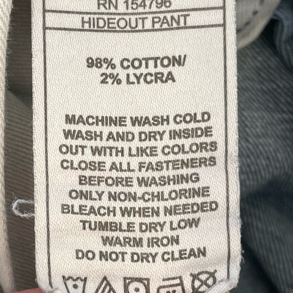 Off the Grid  men’s HIDEOUT PANT Dark Wash Jeans Size 28 x 30 - Picture 4 of 9